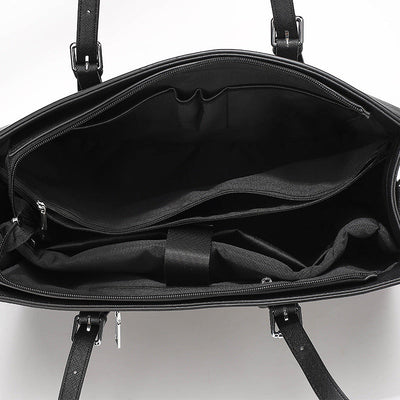 Sacoche d'ordinateur portable en cuir pour femmes avec bandoulière pratique