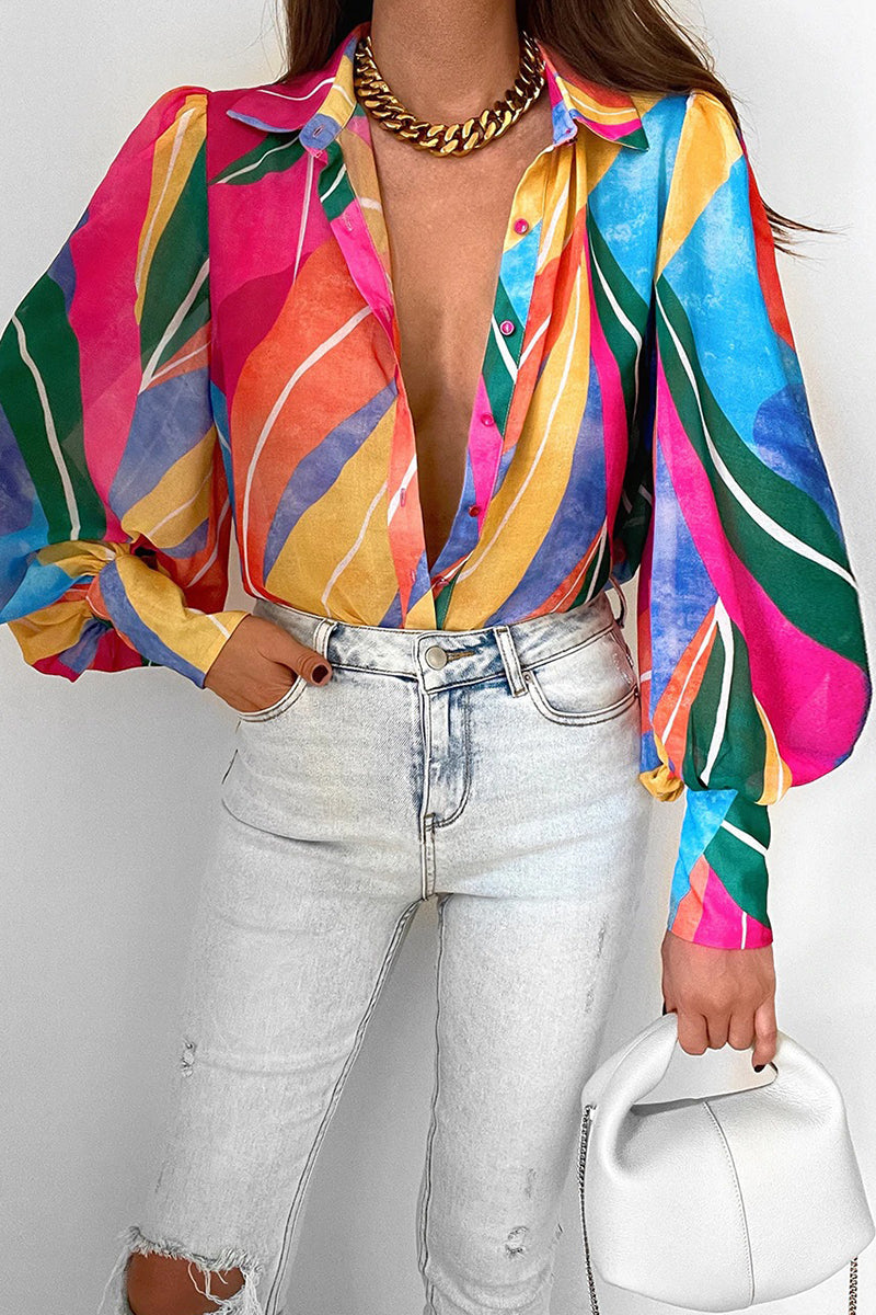 Jane | Blouse en fleurs avec manches bouffantes pour femmes