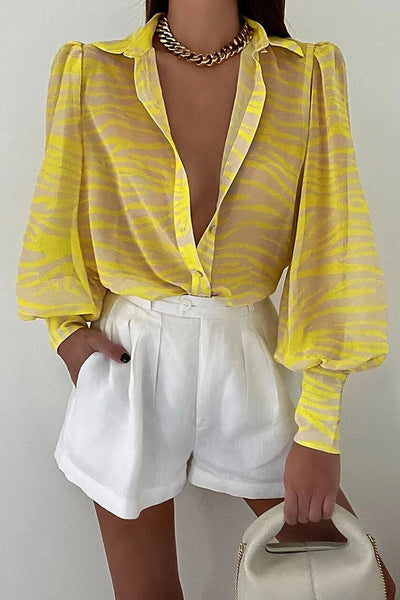 Jane | Blouse en fleurs avec manches bouffantes pour femmes