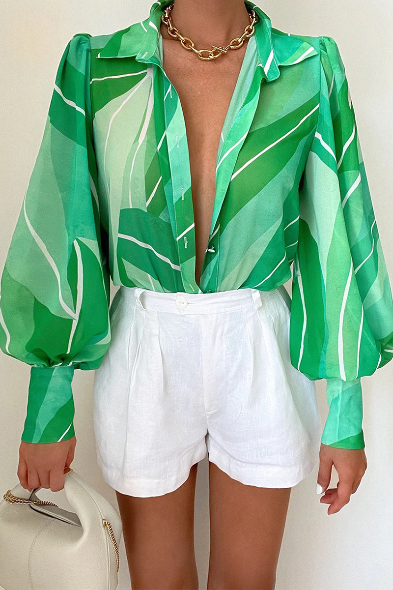 Jane | Blouse en fleurs avec manches bouffantes pour femmes