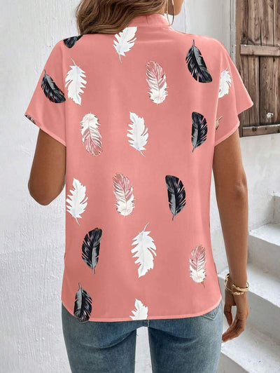 Genevieve | Top Design En Plumes Pour Femme | Manche Courte