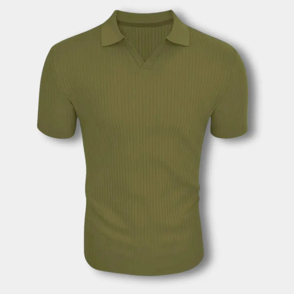 Polo à rayures côtelées ajusté pour Homme – Mccoy