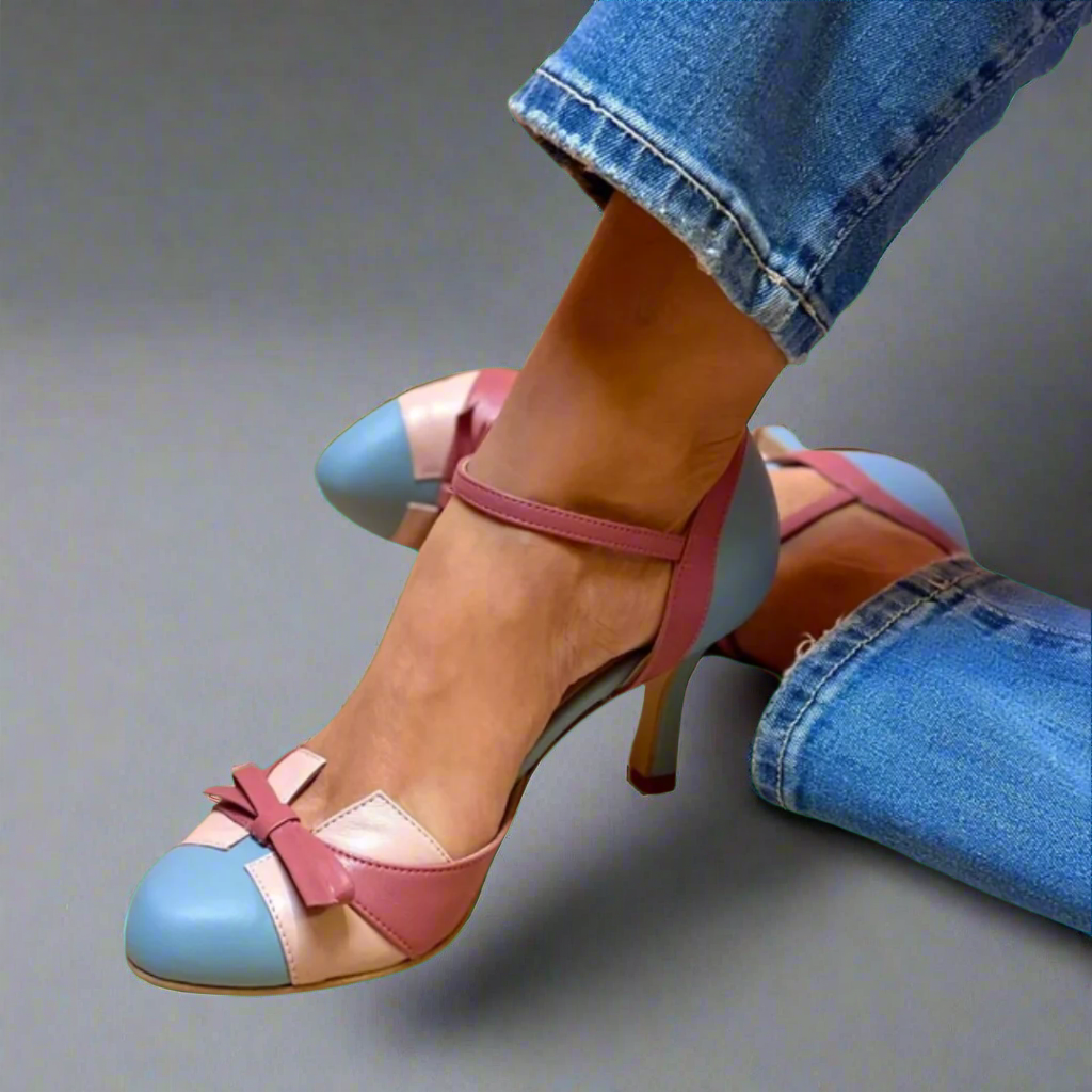 Eulalia| Escarpins Color Block Avec Nœud