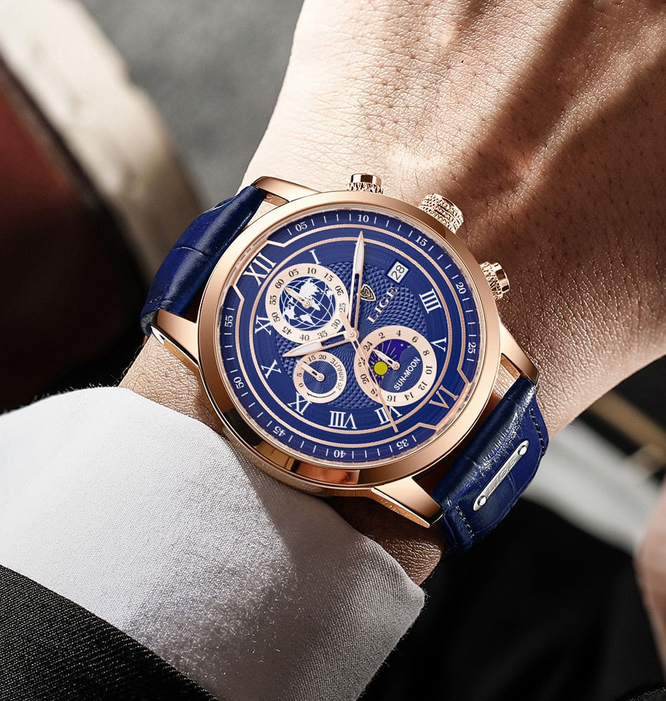 Montre Chronographe Premium en Cuir