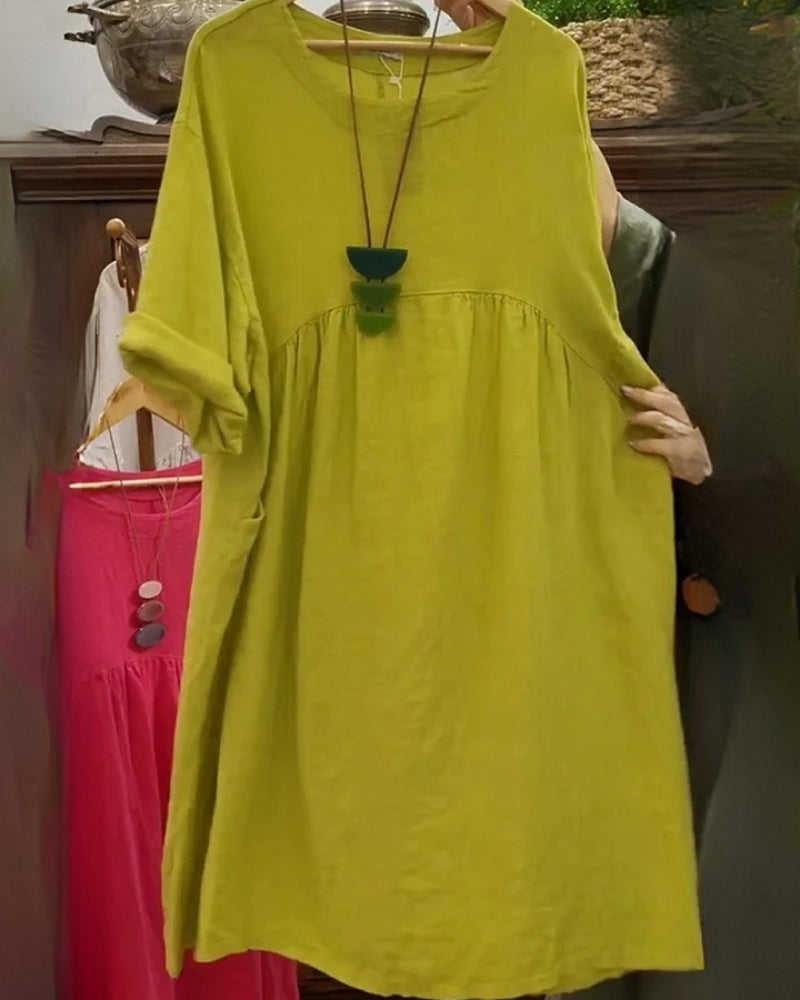 MANDIRA – Robe en Coton et Lin