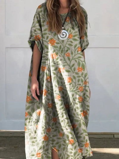 Élise - Maxi-Robe Décontractée Sans Manches En Coton
