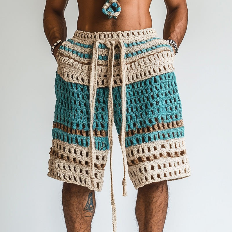 Short de plage tressé