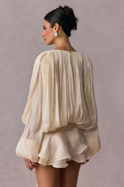Mini-robe plissée à ourlet volanté Beryl