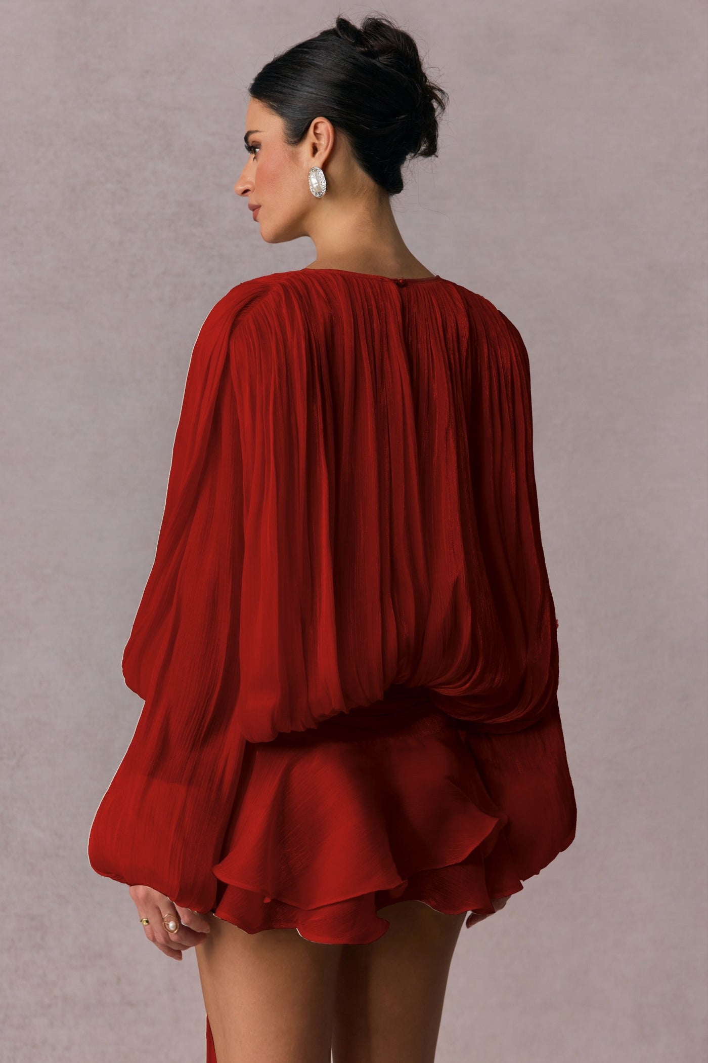 Mini-robe plissée à ourlet volanté Beryl