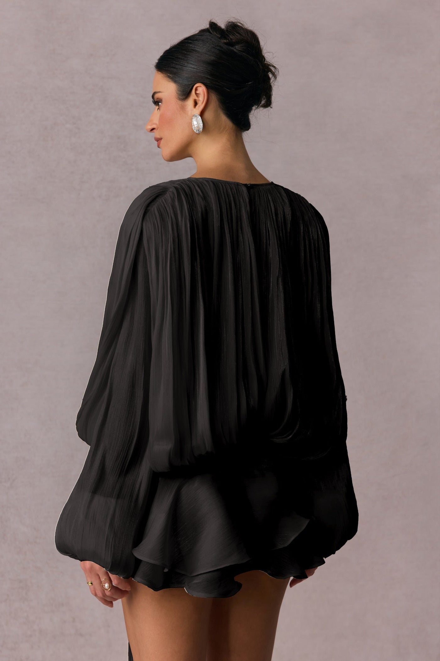 Mini-robe plissée à ourlet volanté Beryl