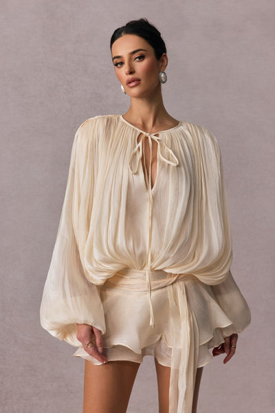 Mini-robe plissée à ourlet volanté Beryl