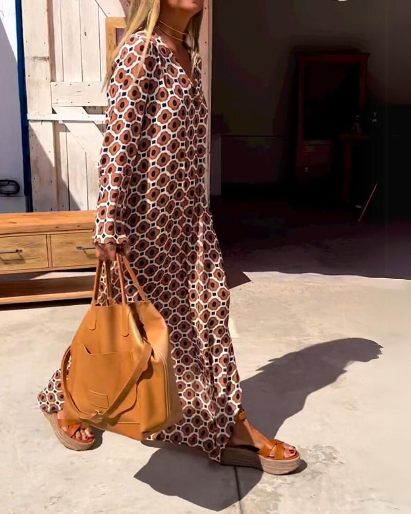 Chloe™ | Robe Longue Imprimée Coupe Décontractée