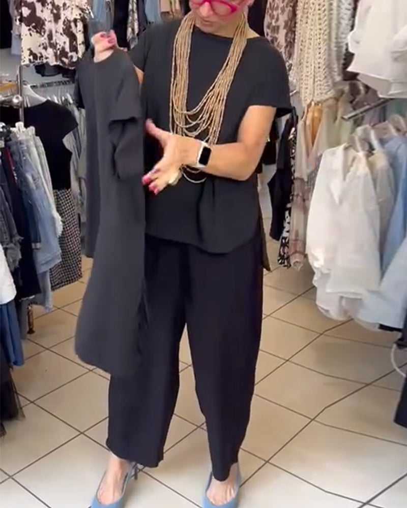 Blouse Décontractée Street Couleur Unie
