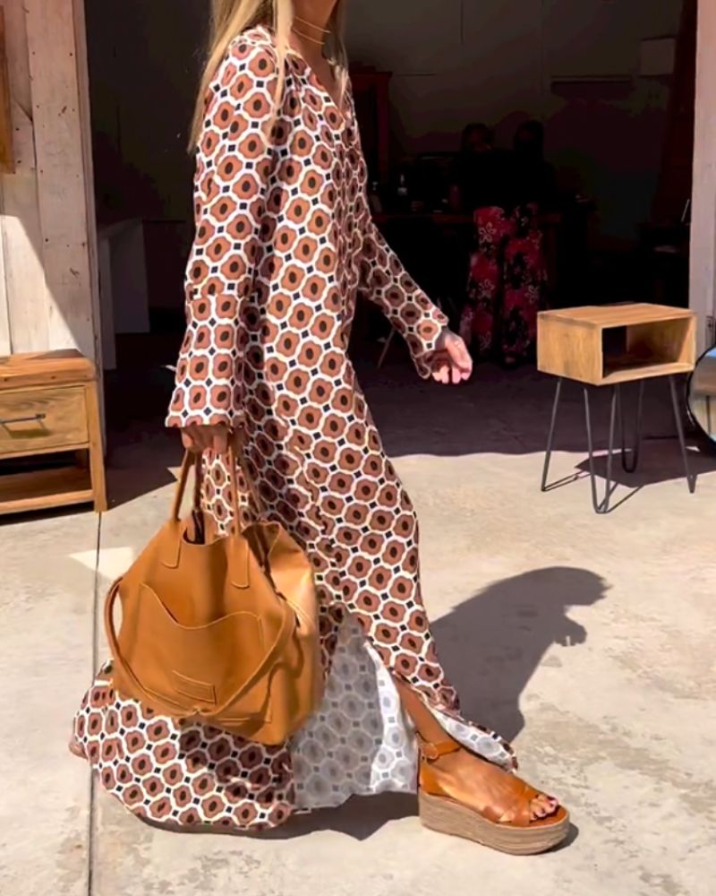 Chloe™ | Robe Longue Imprimée Coupe Décontractée