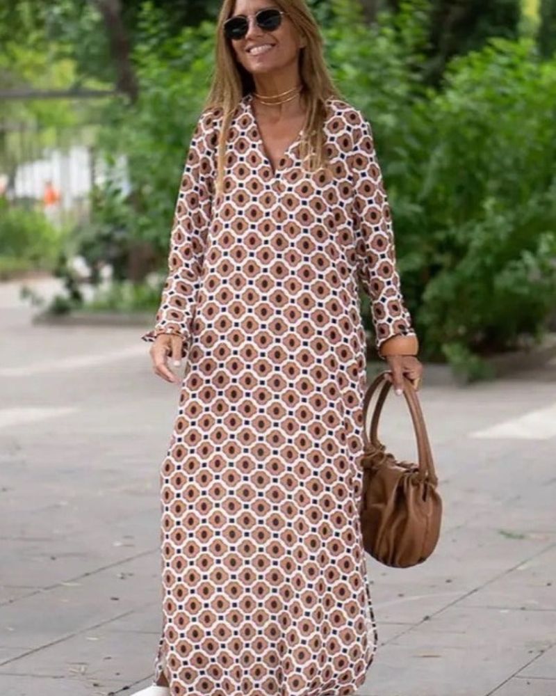 Chloe™ | Robe Longue Imprimée Coupe Décontractée