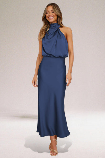 VALENTINA | Abito Elegante in Satin con Dettagli Ricercati