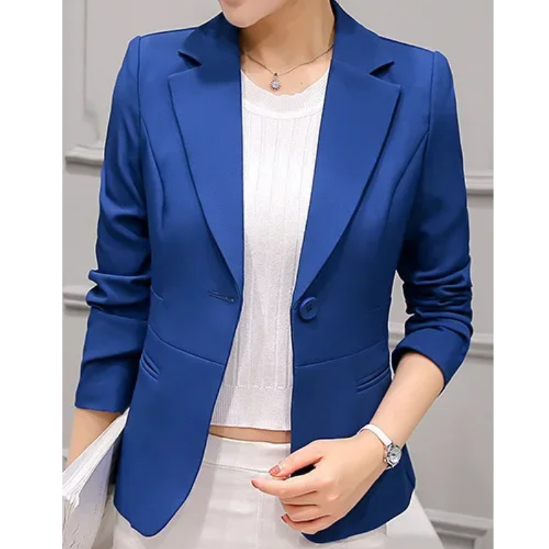 Blazer Femme – Coupe Cintrée – Silhouette Structurée – Fermeture Un Bouton