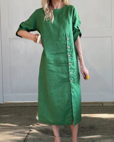 SAROMA – ROBE MIDI EN COTON ET LIN