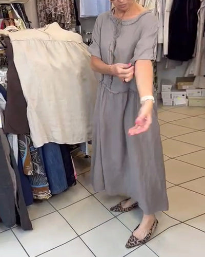 Robe Couleur Unie Décontractée Confortable