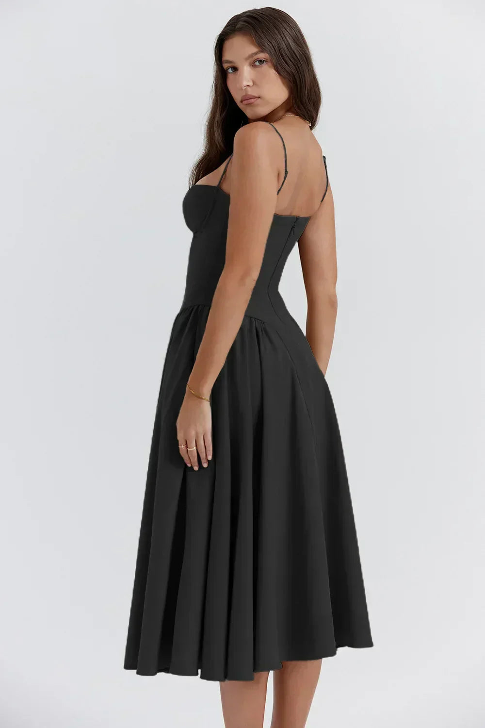 Éléanor - Robe D'Été Midi Chic Corsaire Pour Les Occasions Spéciales