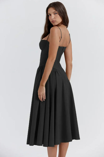 Éléanor - Robe D'Été Midi Chic Corsaire Pour Les Occasions Spéciales