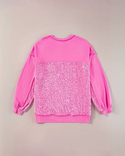 LAREI - SWEATSHIRT À PAILLETTES AVEC BOUTONNAGE PARTIEL