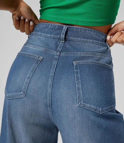 Louise™ | Jean Taille Haute à Revers