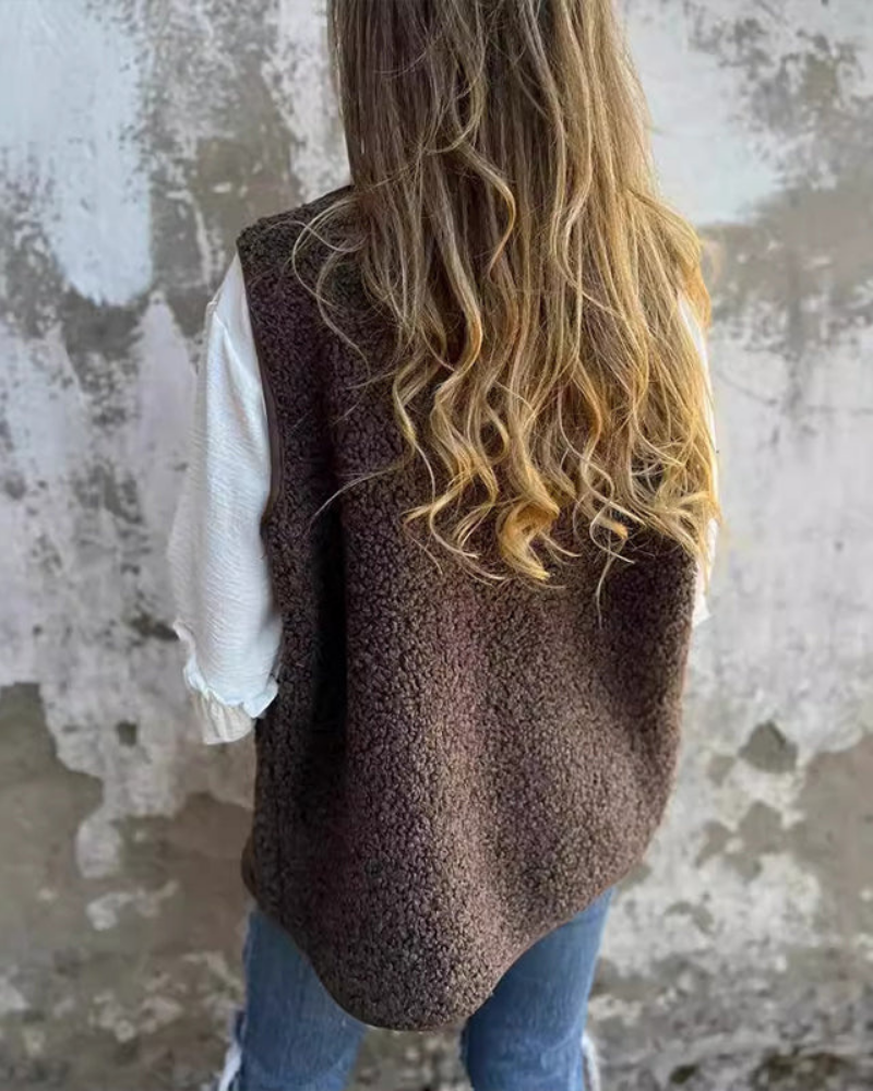 DANELA - GILET D'HIVER EN LAINE DOUCE POUR FEMME
