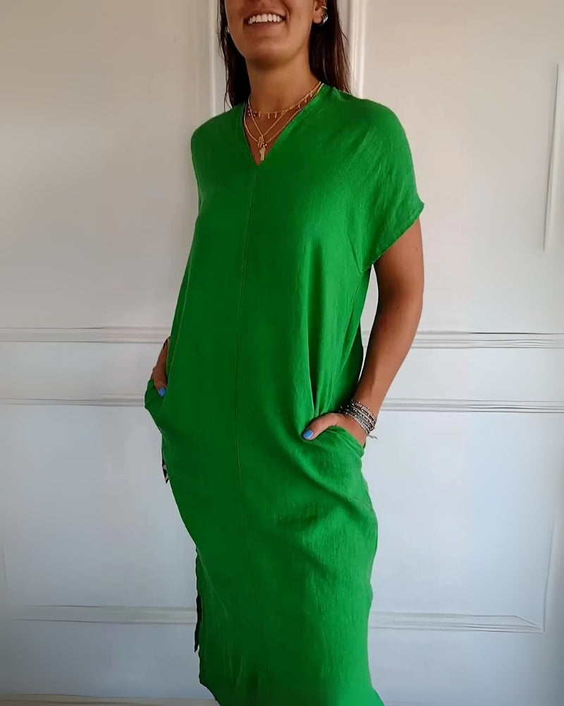 AVINE - ROBE D'ÉTÉ CONFORTABLE AVEC POCHES