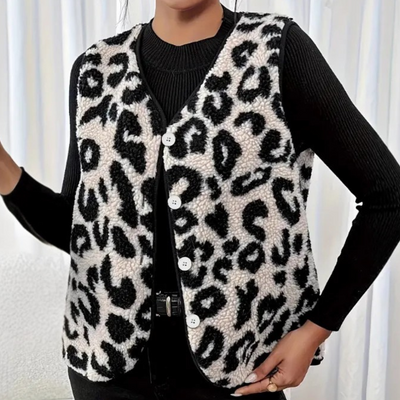 LEORA - Gilet à motifs léopard élégant pour femmes