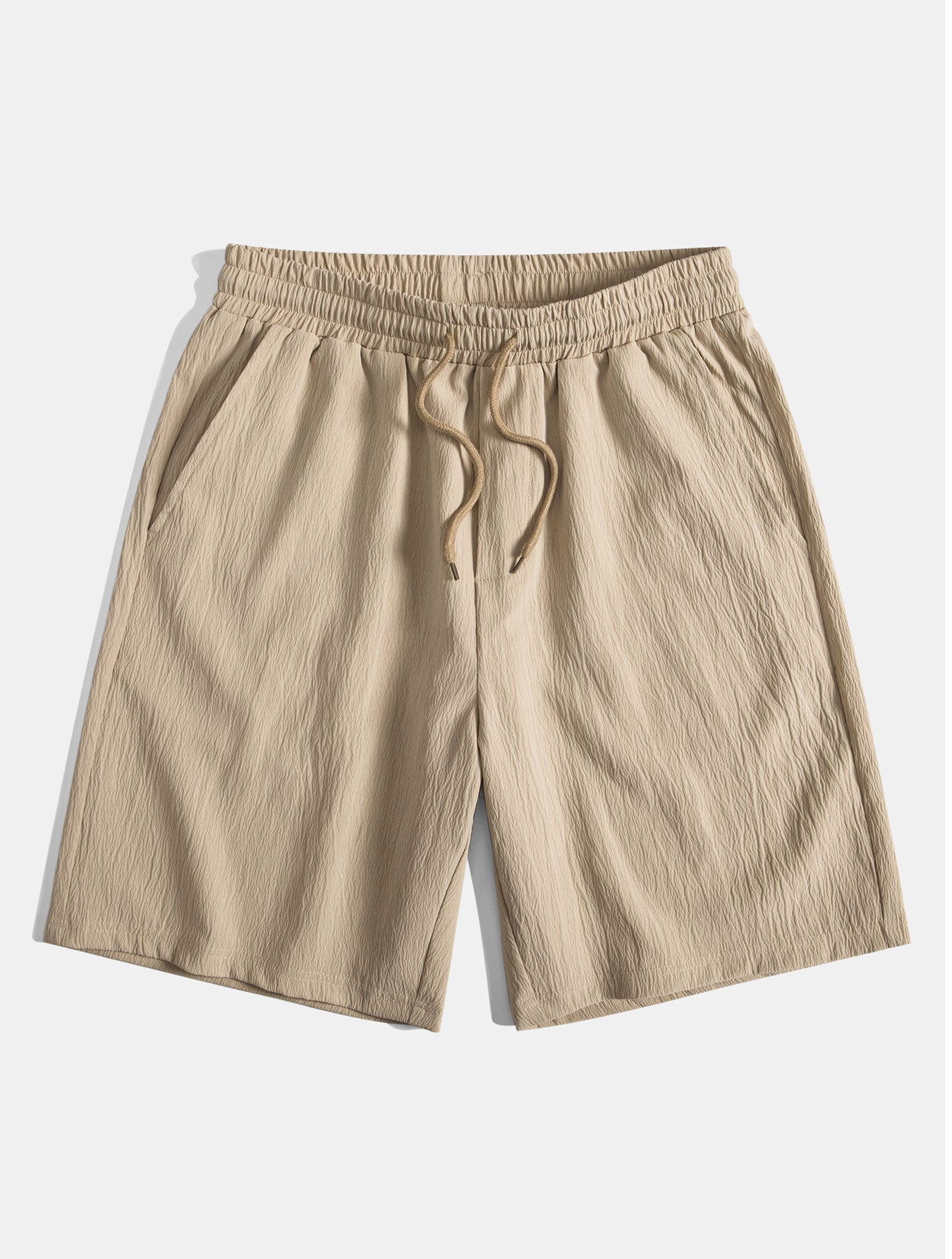 Ensemble Estival : Chemise Jacquard à Rayures Géométriques & Short Froissé à Cordon