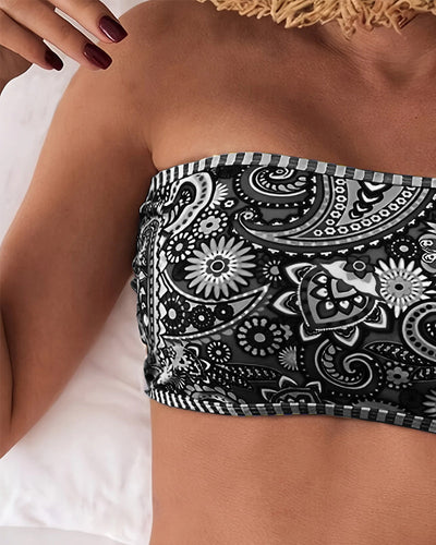 Maillot de Bain Deux Pièces Style Ethnique Imprimé