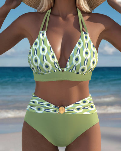 Bikini Sexy Décolleté V Profond Fente Imprimé