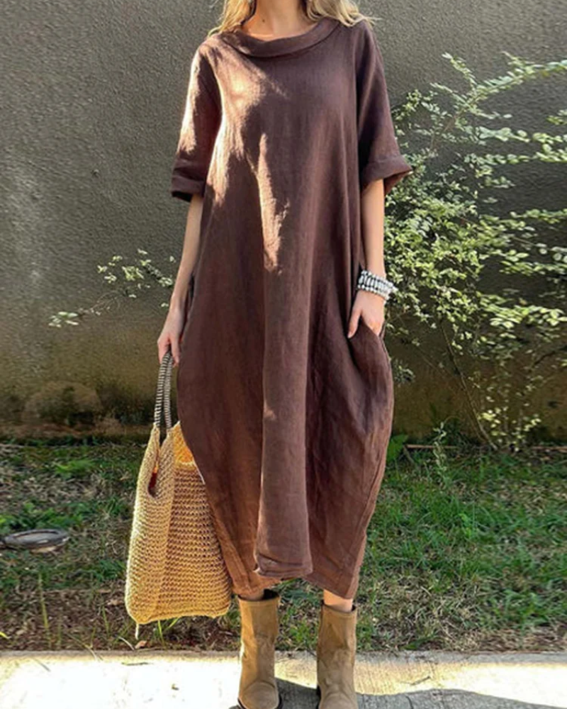 NEREAM - ROBE DÉCONTRACTÉE EN COTON ET LIN