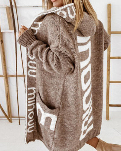 Anna™ - Longue et stylée veste en tricot décontractée avec capuche
