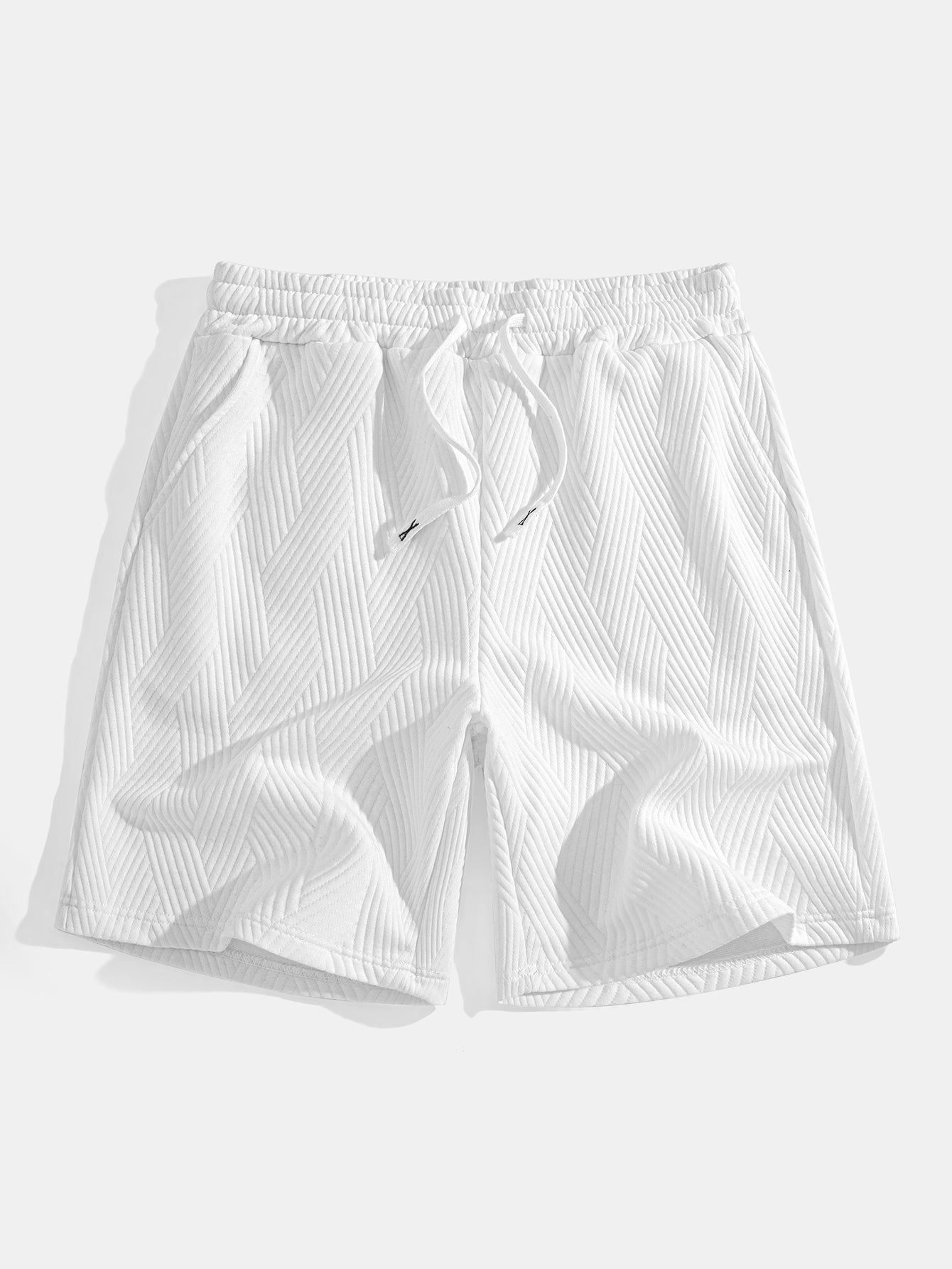 Débardeur à Capuche Jacquard Rayé avec Short Assorti