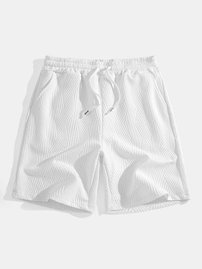Débardeur à Capuche Jacquard Rayé avec Short Assorti