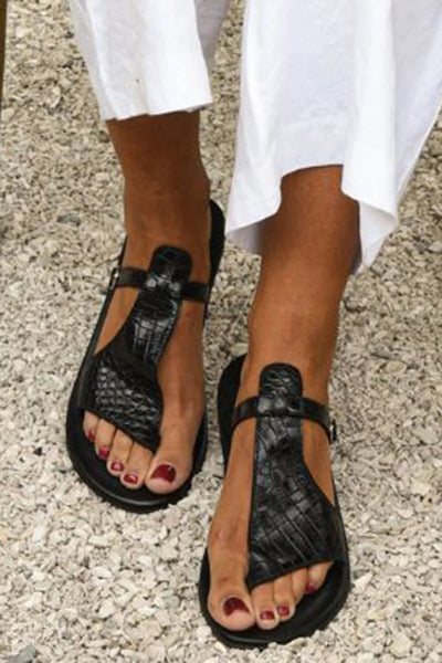 Giada™ | Sandales T-strap texturées et ouvertes