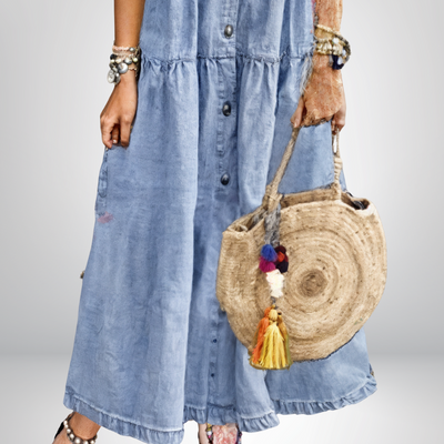 Majken - Robe en denim douce et boutonnée