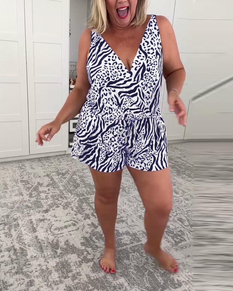 Maillot de Bain Slim Fit avec Motif Zebra