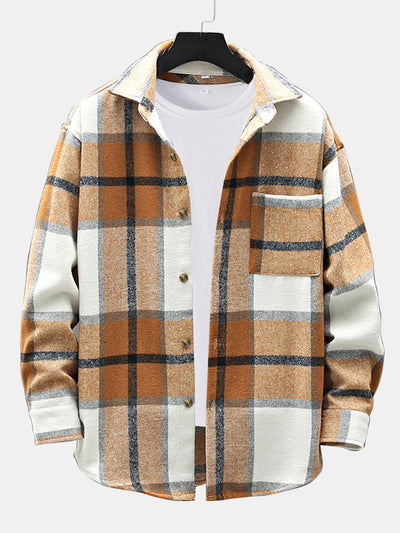 Surchemise à carreaux en flanelle avec poche