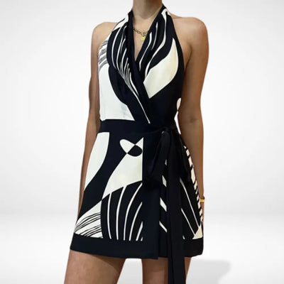 Robe dos-nu à imprimé graphique moderne pour Femmes – Eva