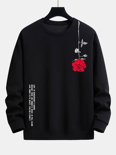 Sweat-shirt décontracté à imprimé rose et slogan