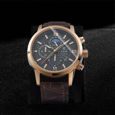 Montre Quartz de Luxe avec Bracelet en Cuir