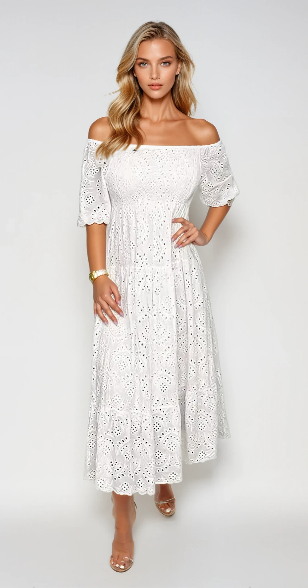 Noémie - Robe Midi Avec Brise D'Été Et Élégance