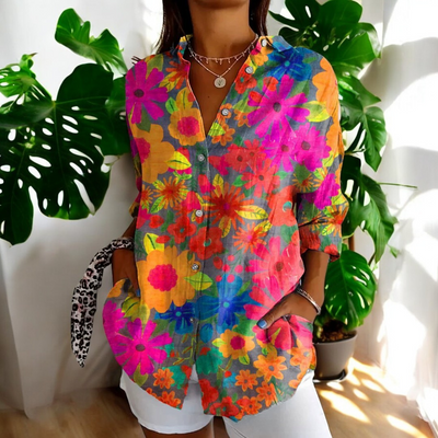 Riviera Paris™ | Carla | Blouse vintage à imprimé fleuri