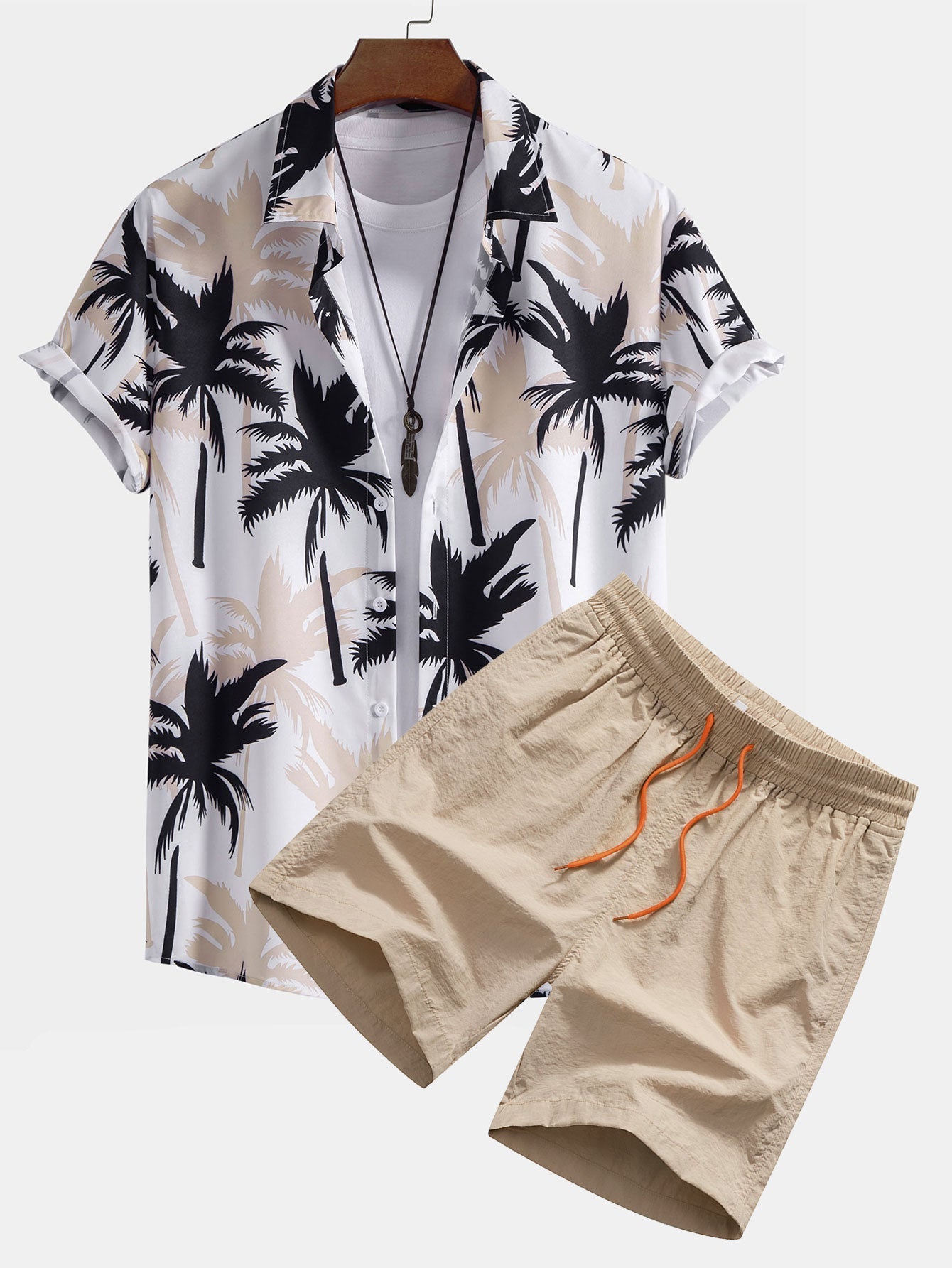 Ensemble Tropical : Chemise à Palmiers & Short de Bain