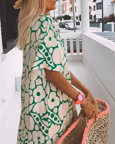 Sophie™ | Robe Ample à Imprimé avec Décolleté en V