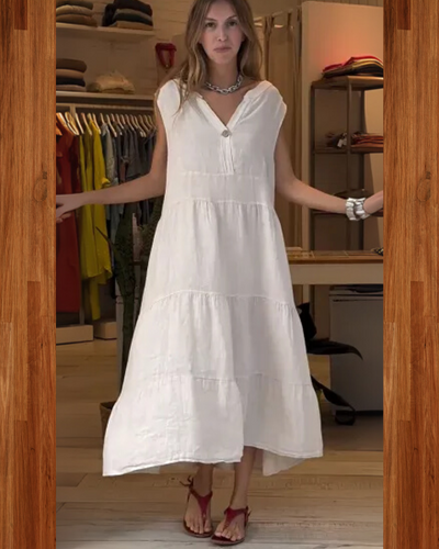 AROMEA - Robe en Lin Sans Manches