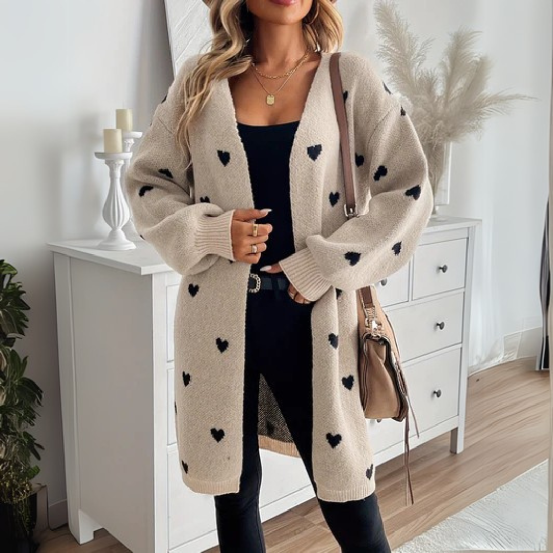 Julia | Cardigan à motif cœur